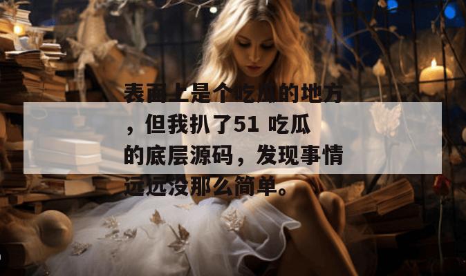表面上是个吃瓜的地方，但我扒了51 吃瓜的底层源码，发现事情远远没那么简单。